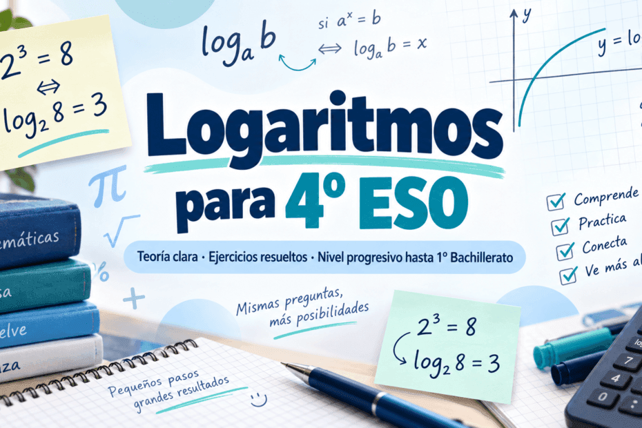 Logaritmos para 4º ESO con teoría y ejercicios resueltos